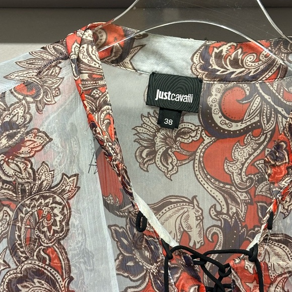 Just Cavalli Paisley Print Peplum Top - Picture 4 of 9